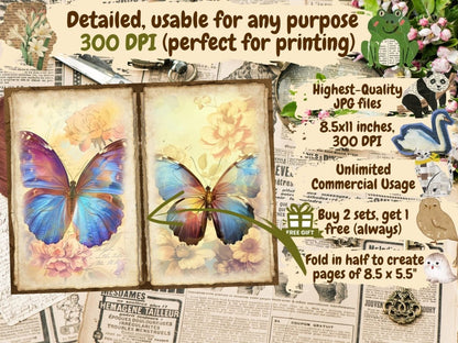 Butterflies Journal Pages (P3) Butterfly Collage - Wonders Artist