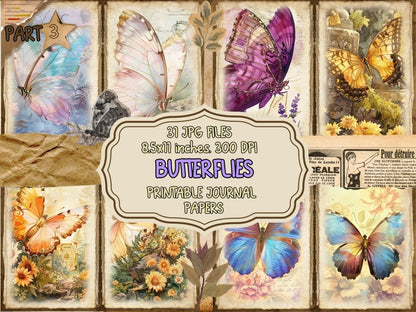 Butterflies Journal Pages (P3) Butterfly Collage - Wonders Artist