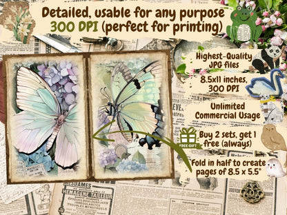 Butterflies Journal Pages (P4) Butterfly Collage - Wonders Artist