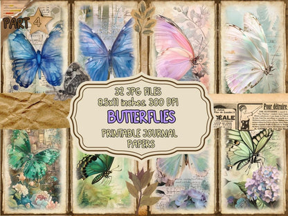 Butterflies Journal Pages (P4) Butterfly Collage - Wonders Artist