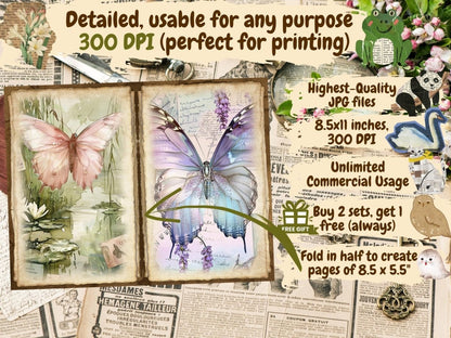 Butterflies Journal Pages (P6) Butterfly Collage - Wonders Artist