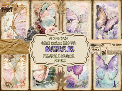 Butterflies Journal Pages (P6) Butterfly Collage - Wonders Artist