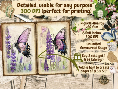 Butterflies Journal Pages (P7) Butterfly Collage - Wonders Artist