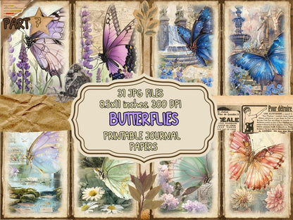 Butterflies Journal Pages (P7) Butterfly Collage - Wonders Artist