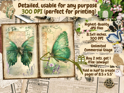 Butterflies Journal Pages (P8) Butterfly Collage - Wonders Artist