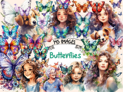 Butterflies Watercolor Clipart butterflies clipart - Wonders Artist