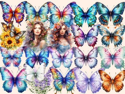 Butterflies Watercolor Clipart butterflies clipart - Wonders Artist