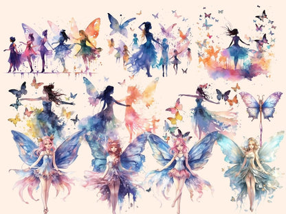 Butterfly Fairies Watercolor Clipart butterfly clipart - Wonders Artist