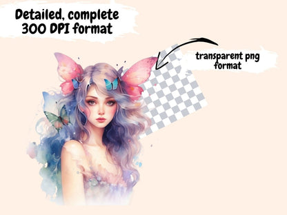 Butterfly Fairies Watercolor Clipart butterfly clipart - Wonders Artist