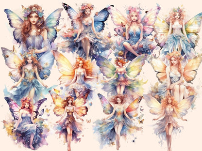 Butterfly Fairies Watercolor Clipart butterfly clipart - Wonders Artist
