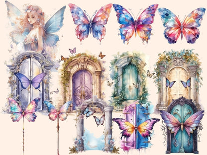 Butterfly Fairies Watercolor Clipart butterfly clipart - Wonders Artist