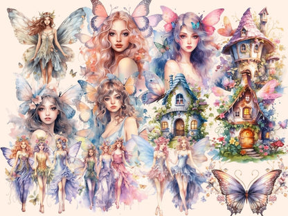 Butterfly Fairies Watercolor Clipart butterfly clipart - Wonders Artist