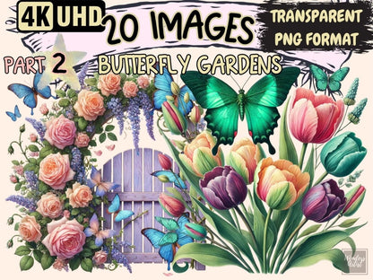 Butterfly Gardens (P2) Clipart blooming flowers png - Wonders Artist