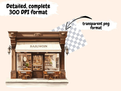 Cafes Watercolor Clipart awning clipart - Wonders Artist