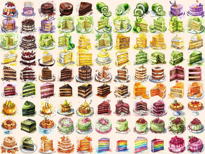 Cakes Watercolor Clipart birthday clipart - Wonders Artist