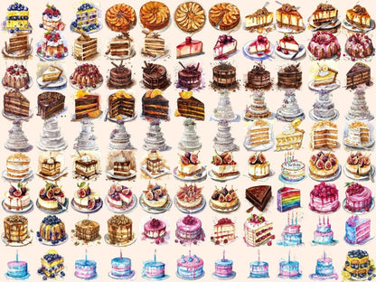 Cakes Watercolor Clipart birthday clipart - Wonders Artist