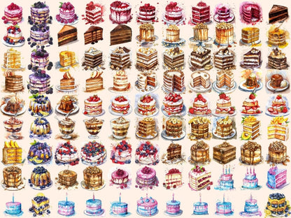 Cakes Watercolor Clipart birthday clipart - Wonders Artist