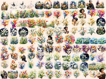 Calla Flowers Watercolor Clipart calla clipart - Wonders Artist