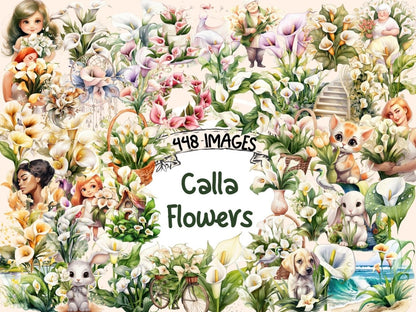 Calla Flowers Watercolor Clipart calla clipart - Wonders Artist