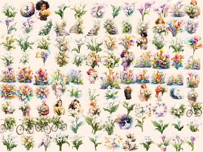 Calla Flowers Watercolor Clipart calla clipart - Wonders Artist