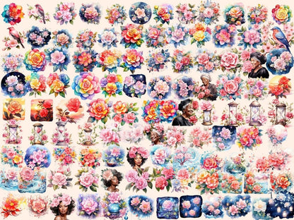 Camellias Flowers Watercolor Clipart camellia clipart - Wonders Artist