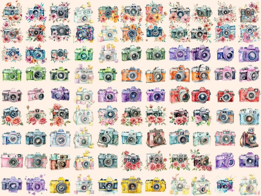 Cameras Watercolor Clipart