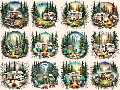 Camping Caravans Clipart Camping clip art - Wonders Artist