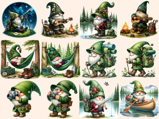Camping Gnomes Clipart