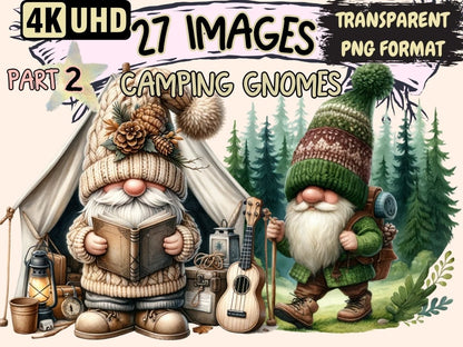 Camping Gnomes (P2) Clipart Camping clip art - Wonders Artist