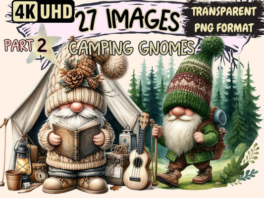 Camping Gnomes (P2) Clipart Camping clip art - Wonders Artist