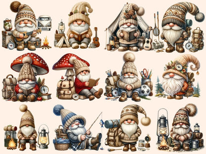 Camping Gnomes (P2) Clipart Camping clip art - Wonders Artist