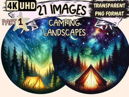 Camping Landscapes Clipart Camping clip art - Wonders Artist