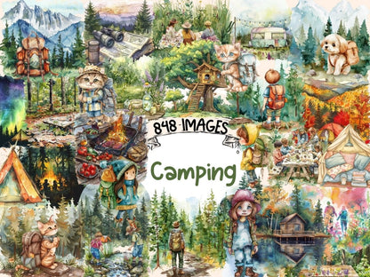 Camping Watercolor Clipart camping clipart - Wonders Artist