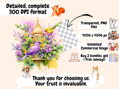 Canaries Watercolor Clipart canaries clipart - Wonders Artist