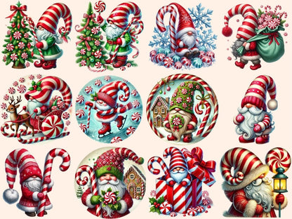 Candy Cane Gnomes (P1) Clipart Candy Cane Art - Wonders Artist