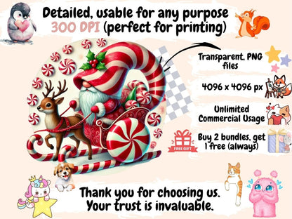 Candy Cane Gnomes (P1) Clipart Candy Cane Art - Wonders Artist