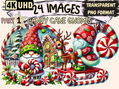 Candy Cane Gnomes (P1) Clipart Candy Cane Art - Wonders Artist