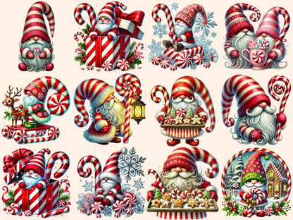 Candy Cane Gnomes (P1) Clipart Candy Cane Art - Wonders Artist