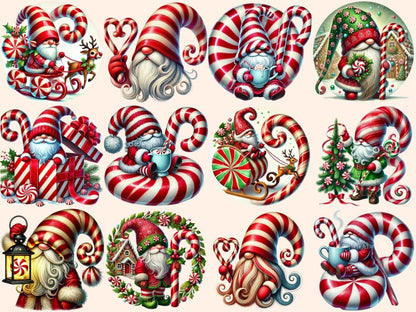 Candy Cane Gnomes (P2) Clipart Candy Cane Art - Wonders Artist