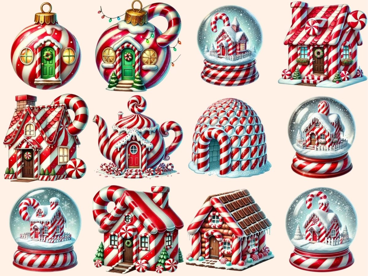 Candy Cane Houses Clipart Candy Cane Art PNG - Wonders Artist