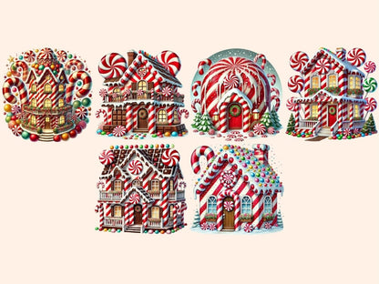Candy Cane Houses Clipart Candy Cane Art PNG - Wonders Artist