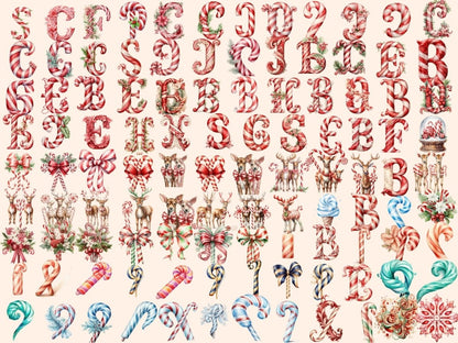 Candy Cane Watercolor Clipart candy cane clipart - Wonders Artist