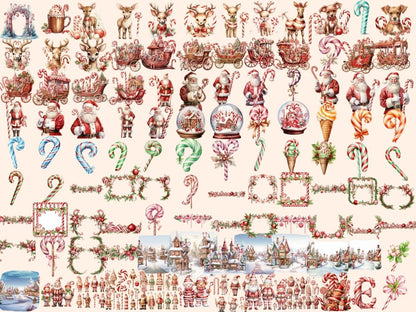 Candy Cane Watercolor Clipart candy cane clipart - Wonders Artist