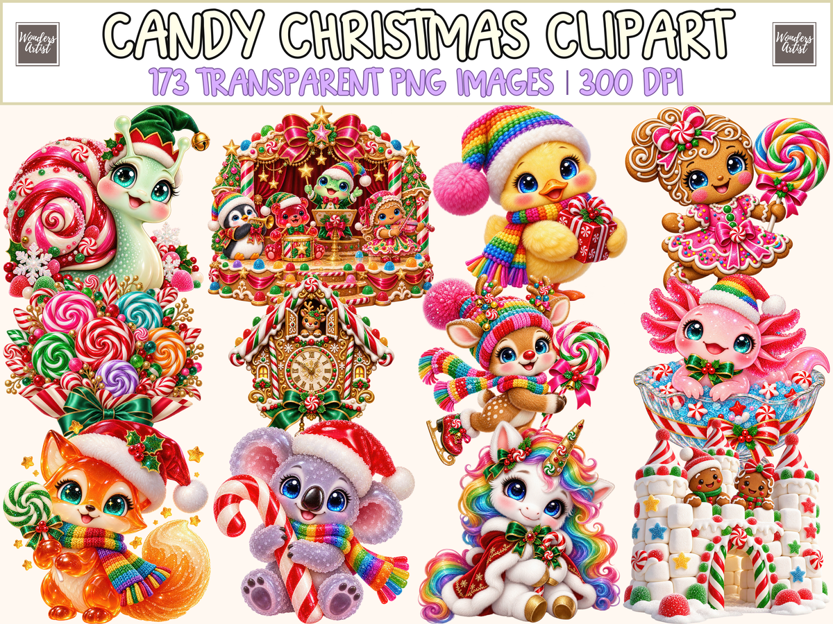 Candy Christmas Clipart — 00_cover.png