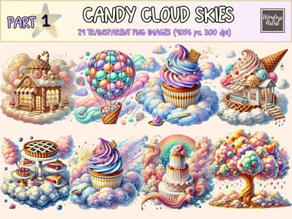Candy Cloud Skies (P1) Clipart candy cloud png - Wonders Artist