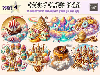 Candy Cloud Skies (P4) Clipart candy cloud png - Wonders Artist