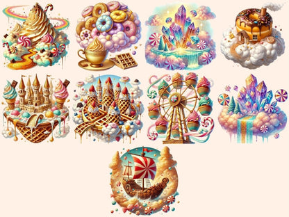 Candy Cloud Skies (P4) Clipart - High - Quality Instant Digital Download for Creative Projects
