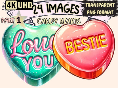 Candy Hearts Clipart - Wonders Artist