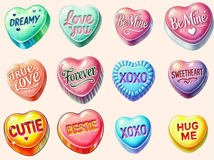 Candy Hearts Clipart - Wonders Artist