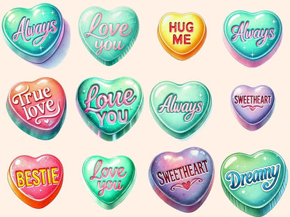 Candy Hearts Clipart - Wonders Artist
